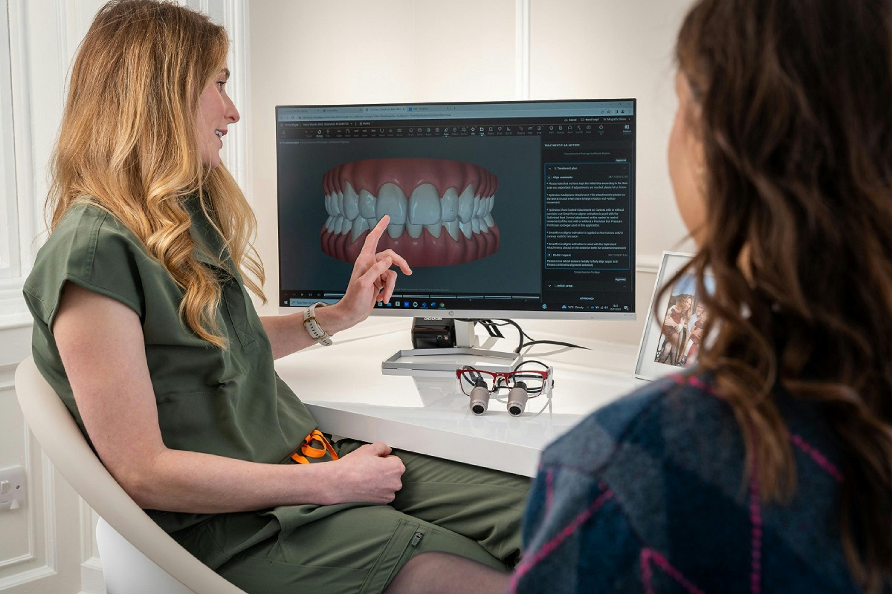 Free Invisalign consult: a clear aligner tray at MK Dental Studio in Fulshear, TX