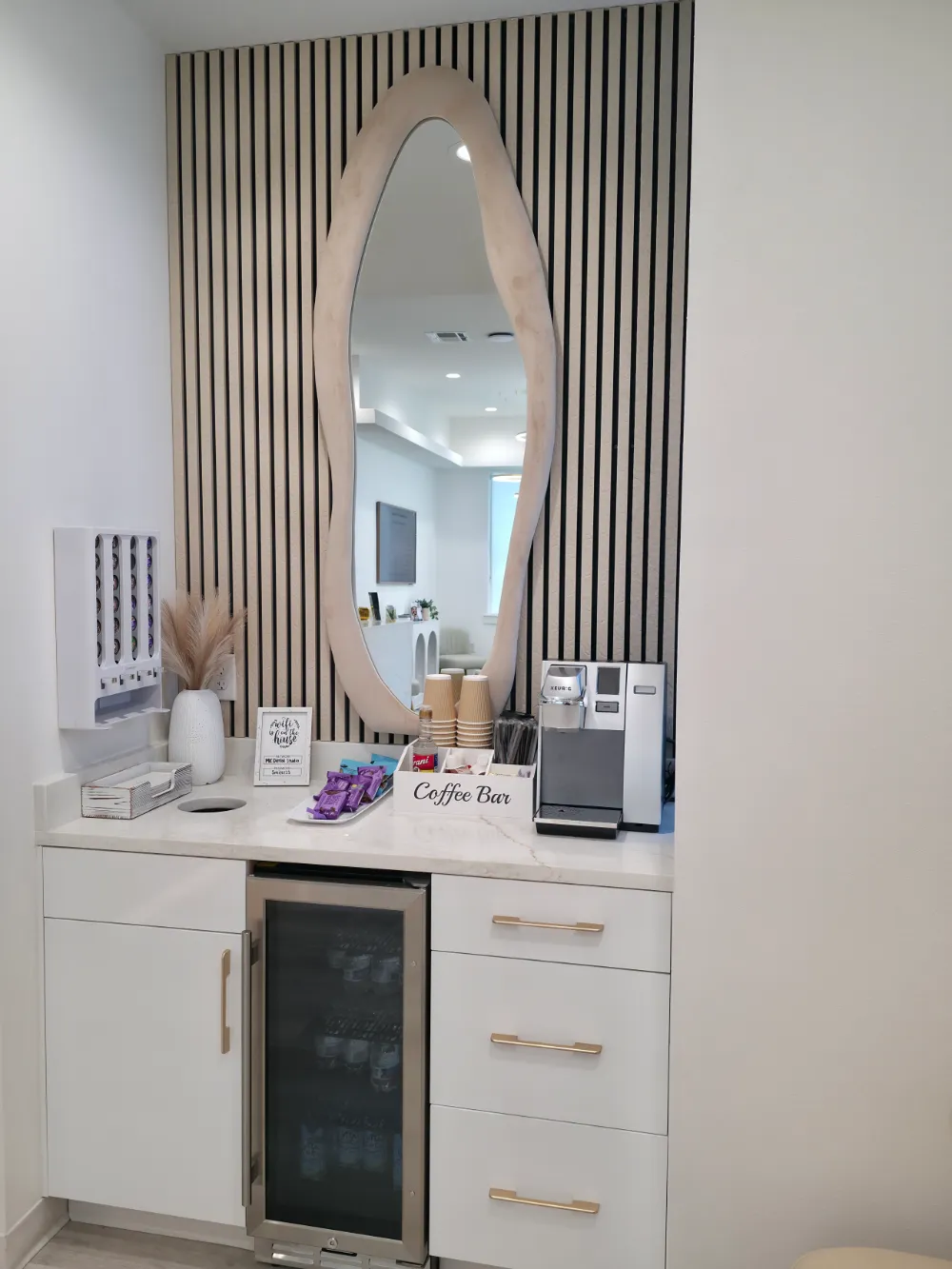 Coffee bar at MK Dental Studio in Fulshear, TX