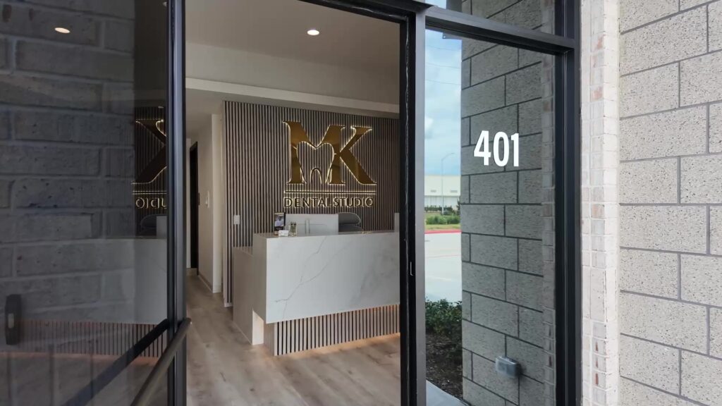 MK Dental Studio entrance and reception, Fulshear TX